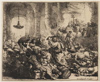 TvB G 2357
<br/>
Verdrijving van de wisselaars uit de Tempel
<br/>
<em>Rembrandt (1606-1669)</em>